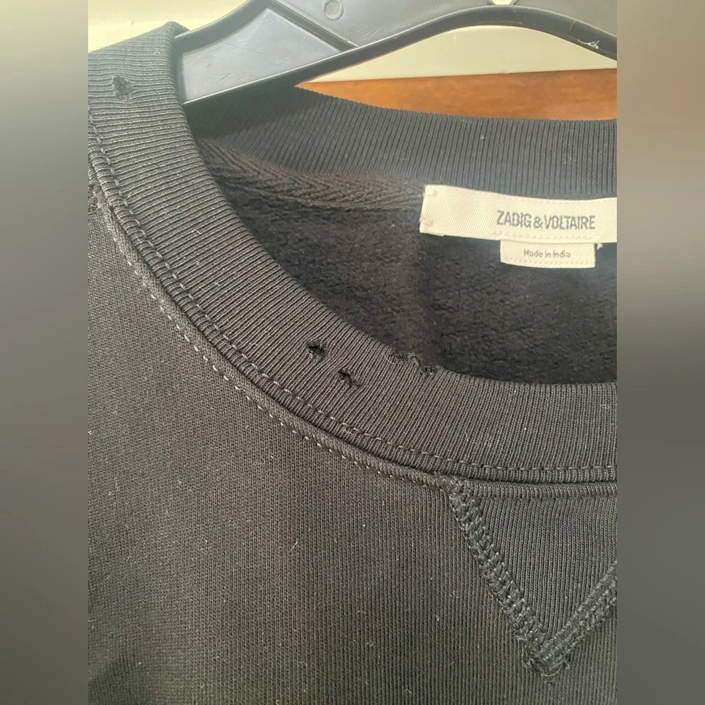 Zadig & Voltaire Womens 25 year embellished Crewneck sweatshirt iblack Sz M NWT - Picture 6 of 9